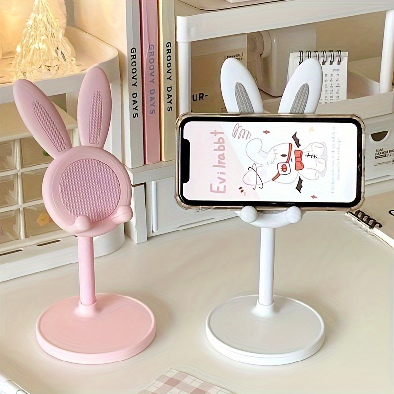 

1pc Adjustable Height Rabbit Phone Stand, Artistic Phone Holder, Extendable Desktop Accessory For Home, Office Decor, Perfect Gift For Students, Elders, On Mother's Day, New Year, Easter