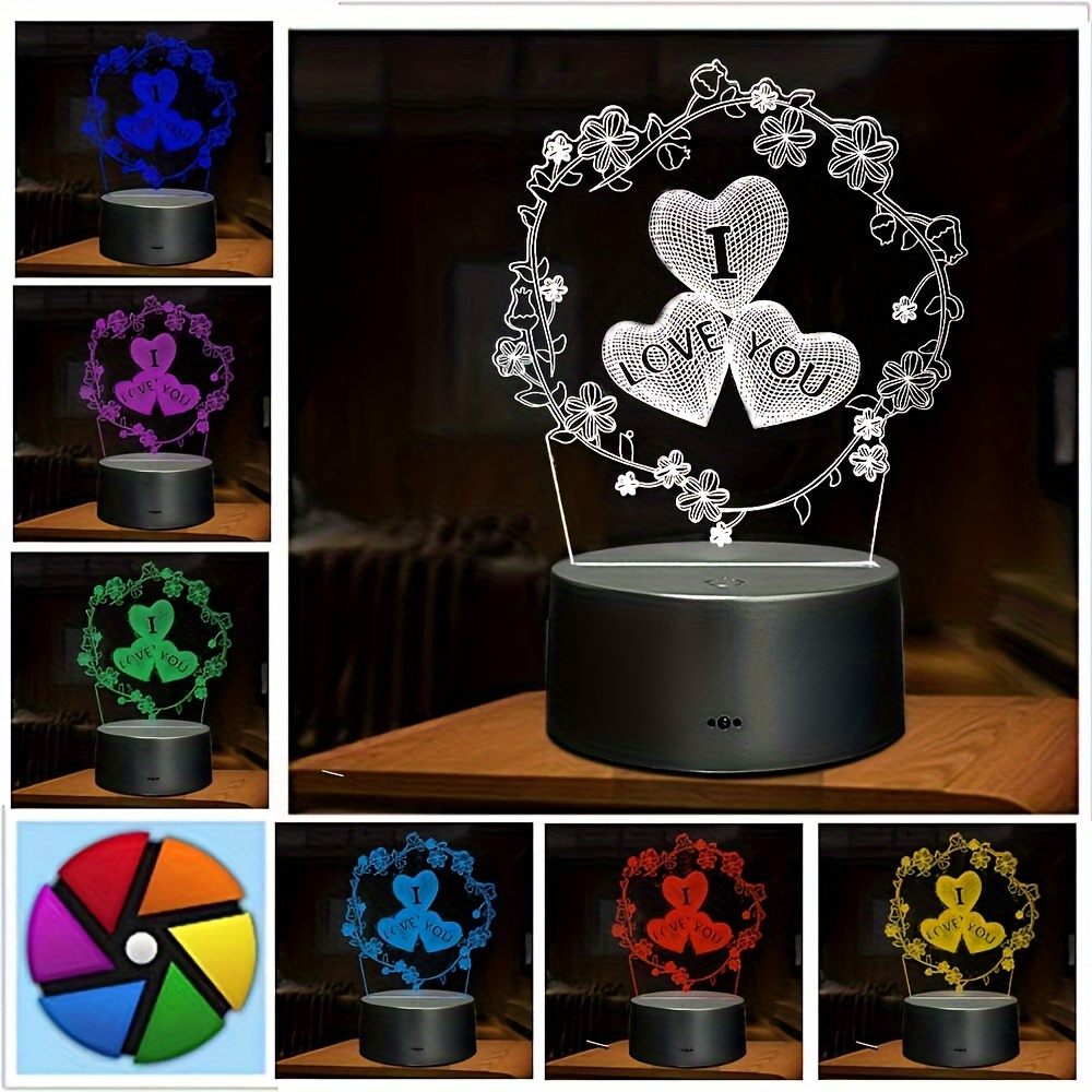 Juego de batería - LÁMPARA LED 3D Luz de ilusión óptica con 7 efectos de  iluminación que cambian de color