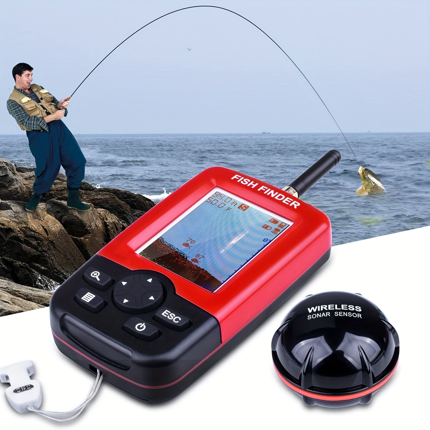 sonar fish finder fish depth tester fish locator sea fishing bank fishing