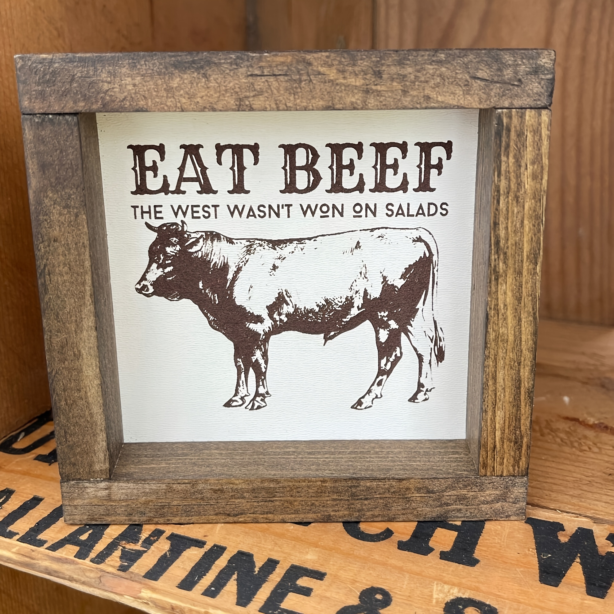 

Rustic Wooden "" Sign, Western Farmhouse Kitchen Decor, Cowboy Themed Wall Art, No Electricity Required, Room Decor, Ideal For , Unique Gift Idea