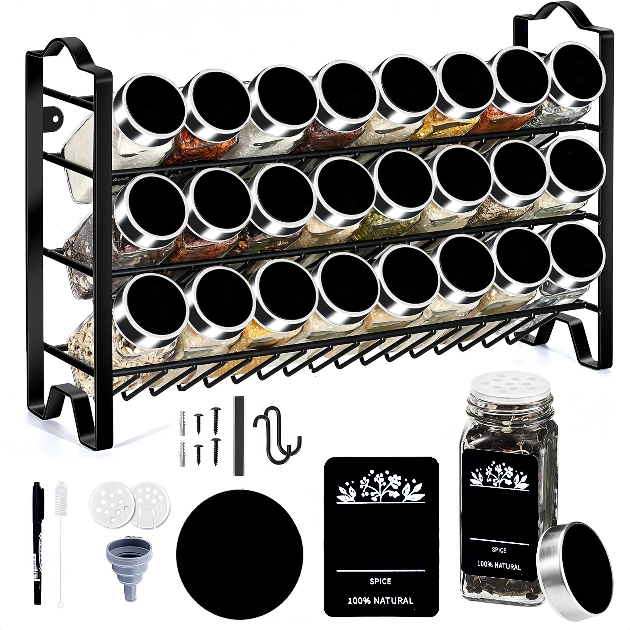 Spice Rack, Hanging 24 Jar