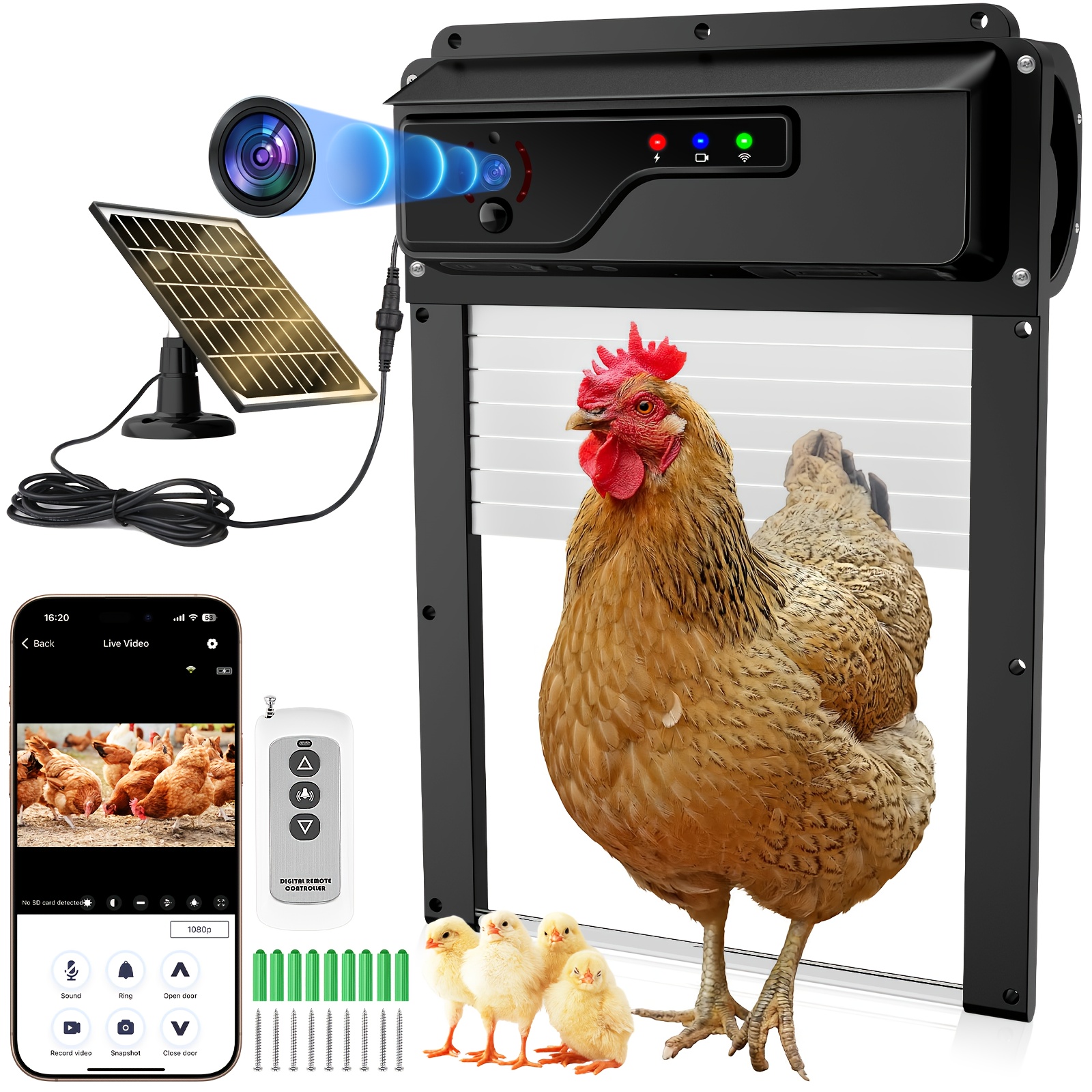 solar chicken coop door sold on Temu United States, image size:1600x1600