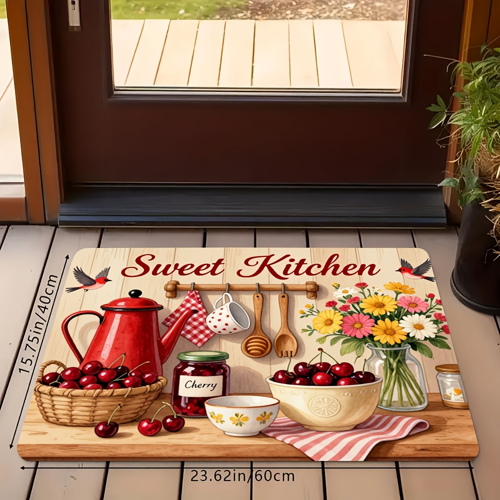 TEMU 1pc Of Versatile Floor Mat Ideal For The Kitchen, Living Room, Bedroom, Or Laundry Area. It Features High Absorbency, Is Machine Washable, Easy