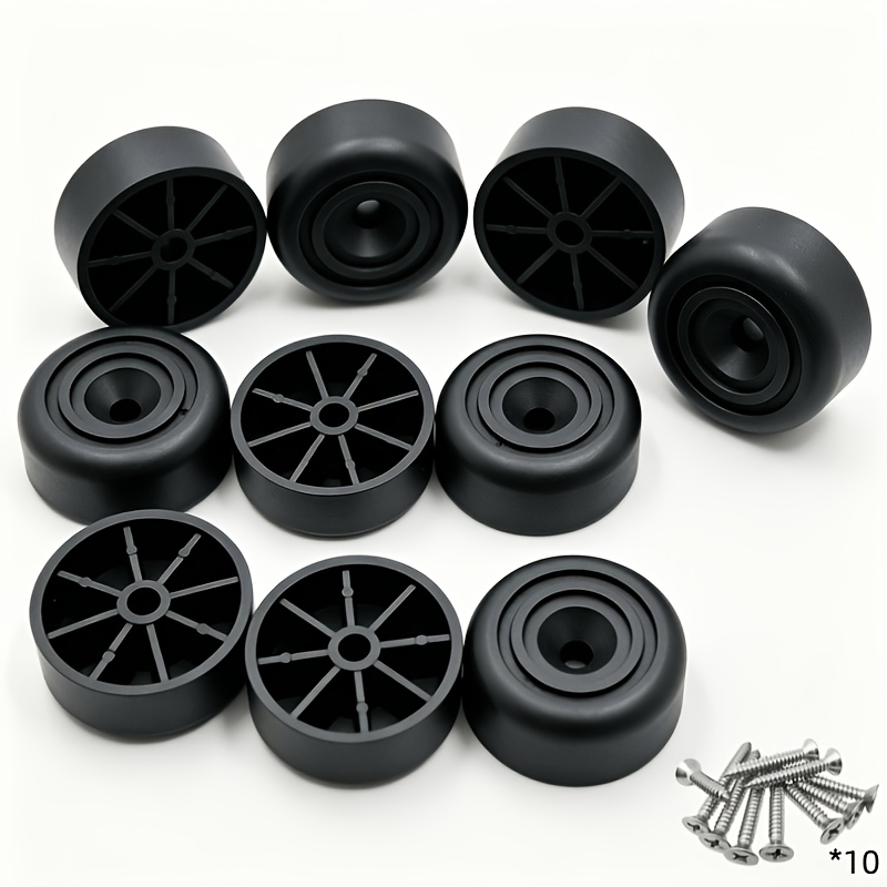 TEMU 10pcs Black Plastic Furniture Legs, Screw-fixed Sofa Legs, Round Tapered Sofa Legs, Suitable For Furniture, Sofas, Tables, Etc