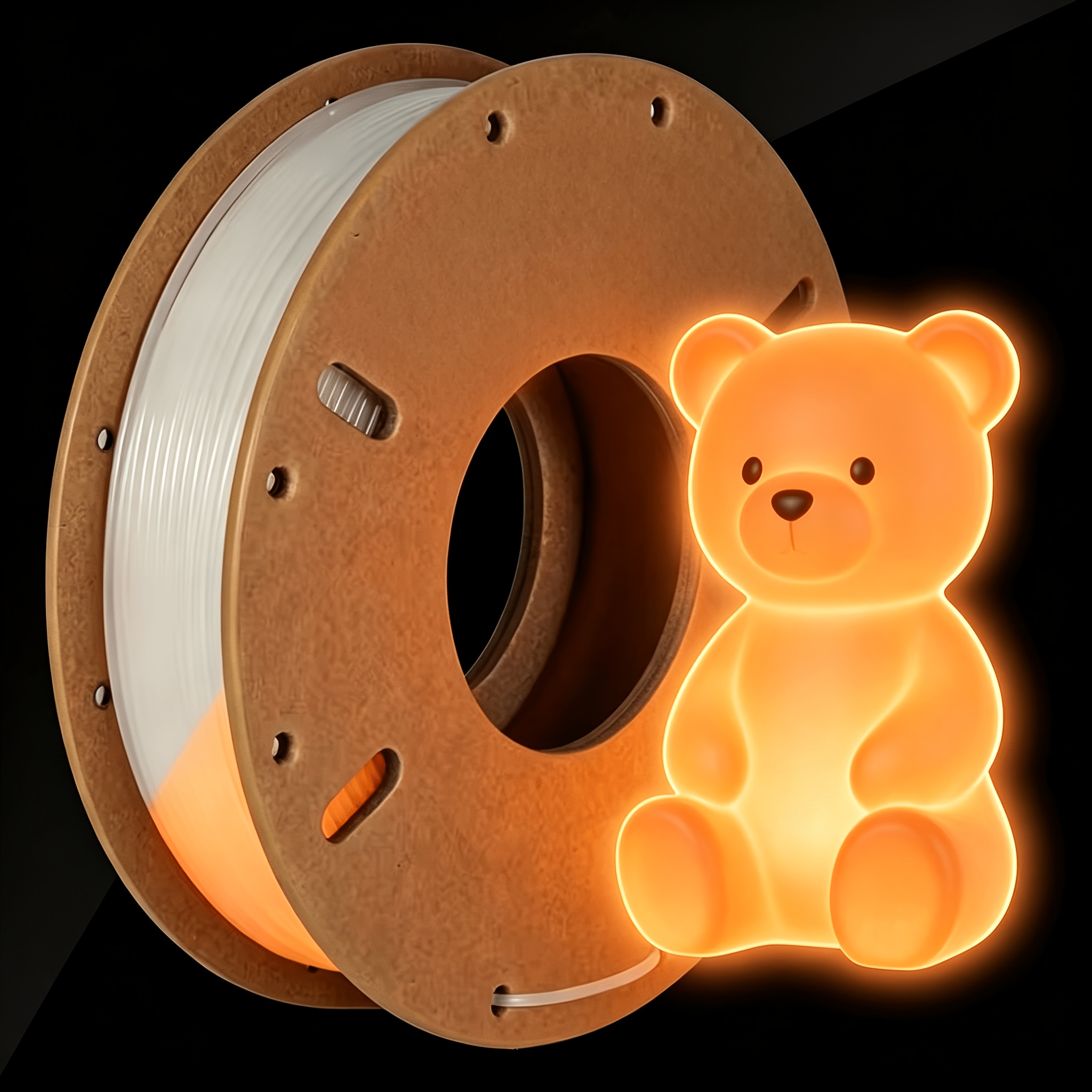 TEMU Filament PLA 1,75 mm , blanc , orange phosphorescent pour imprimante 3D FDM