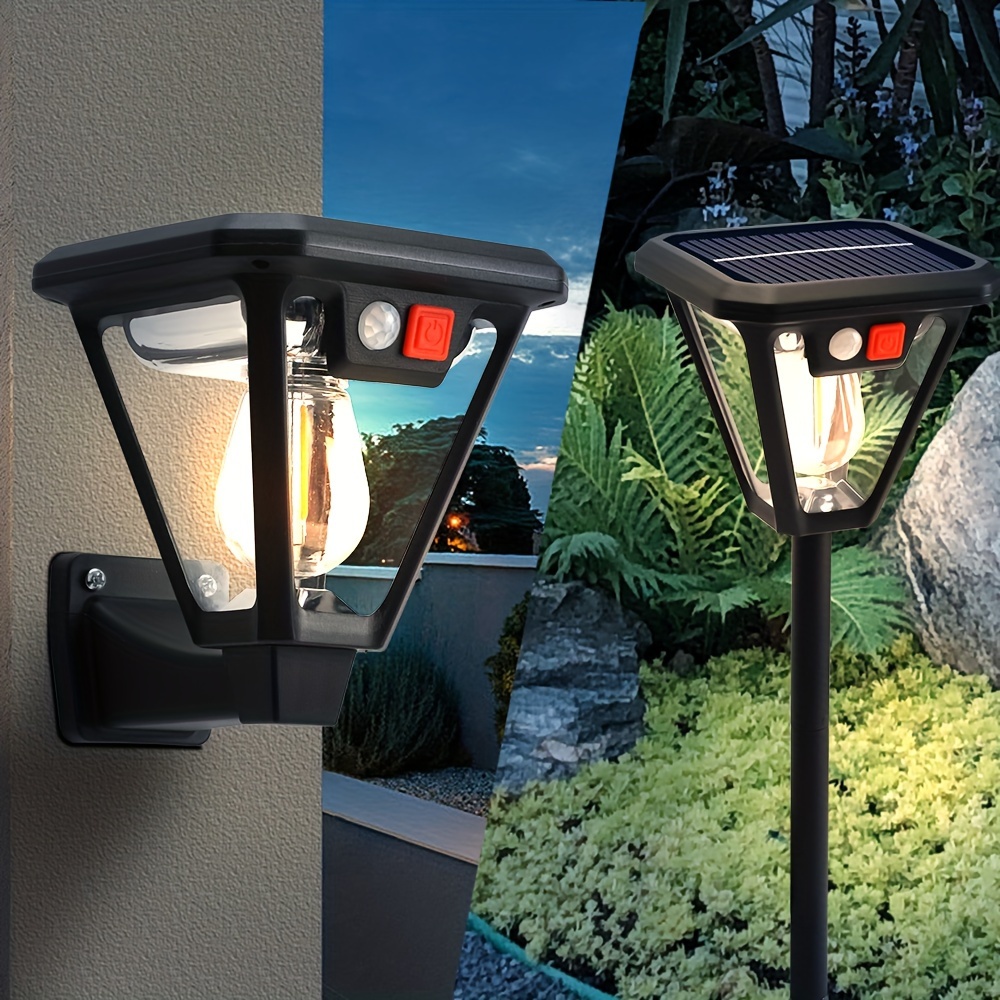 

1pc Solar Street Light, Solar Wall Light Lamp, Outdoor Motion Sensor Wall-mounted Concise Front Porch Decorative Wall Lamp Lamp Land Insert 2 Types Of Installation