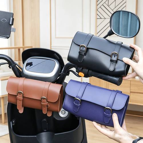 photo de l'article sacoche de de vélo de style vintage, sacoche portable pour vtt, paire de sacoches pour vélo électrique, accessoire de cyclisme dextérieur, sac de rangement pour vélo, petite pochette à outils pour vélo