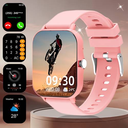 reloj deportivo inteligente con correa de silicona táctil completa de 1.83 pulgadas, pedómetro unisex para fitness y exteriores, múltiples carátulas disponibles, inalámbrica, múltiples deportivos, cámara , pronóstico del , voz ai, función de alarma, pantalla tft