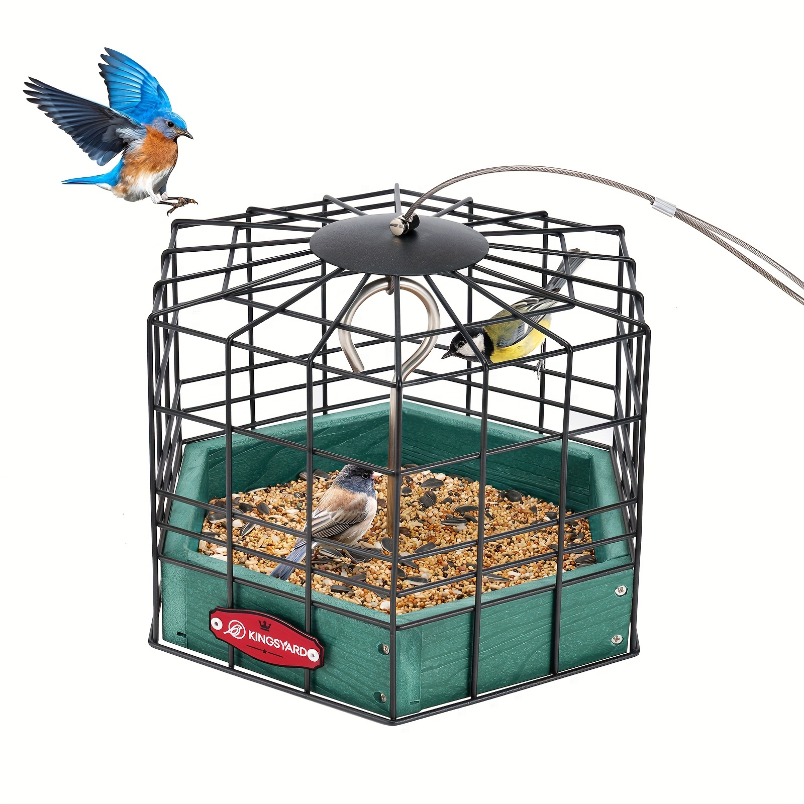 

Kingsyard Plastic Bird House For Outdoors - Weatherproof Bluebird House With Air Vents & For Secure Nesting