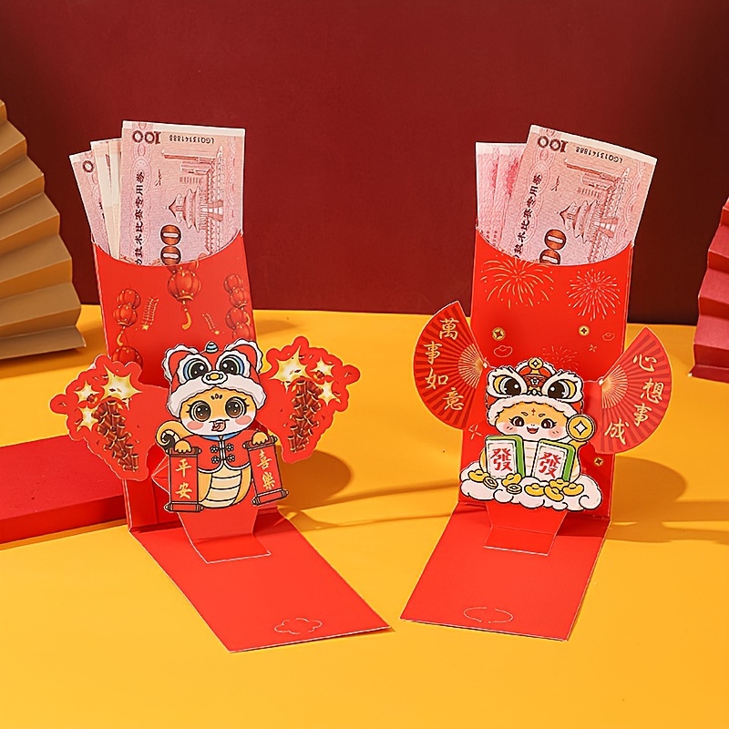 

2- Snake Year Chinese New Year Red Envelopes, Gift Pockets For Birthday, Christmas, New Year, Valentine's Day, Party Favors And Wedding Presents