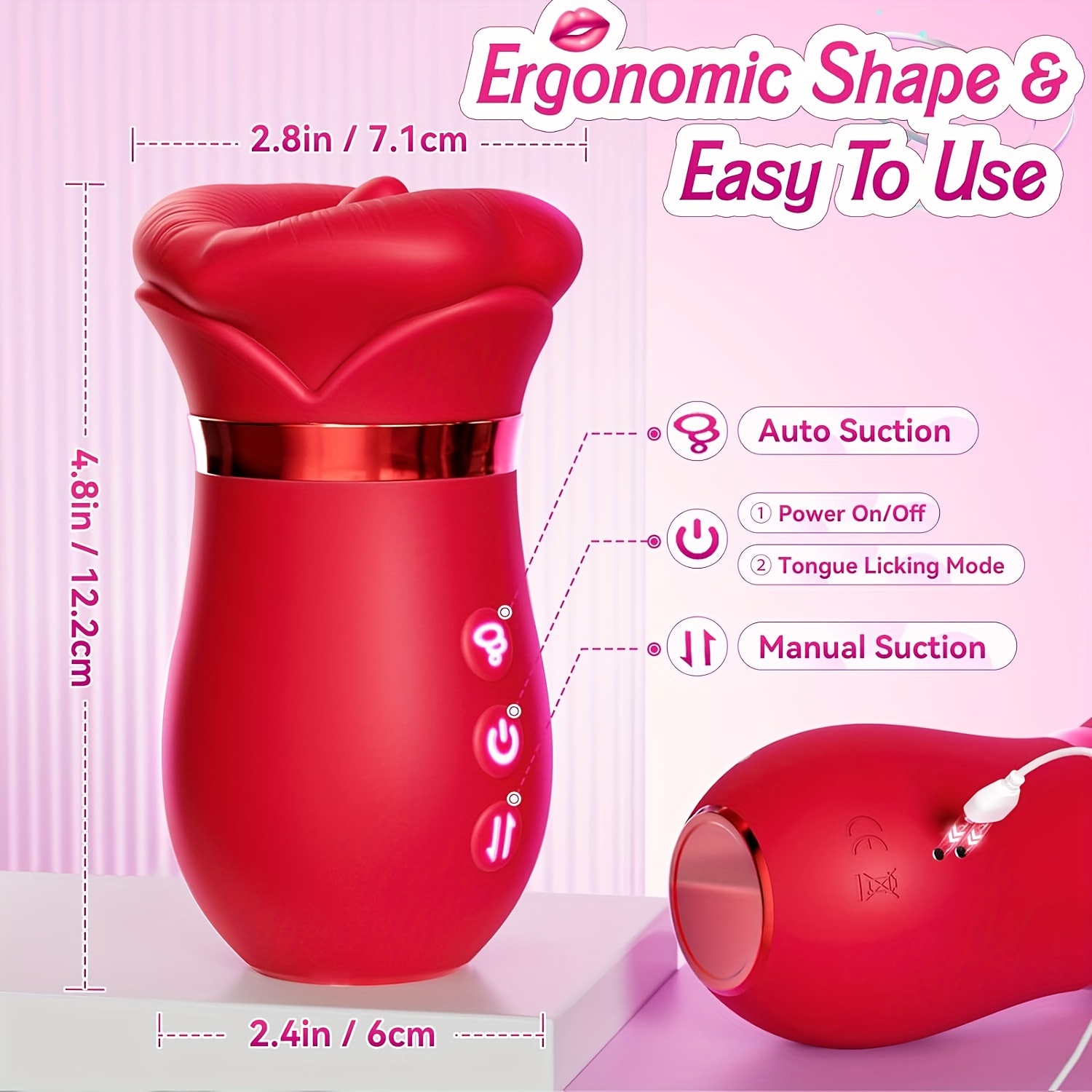 1pz giocattolo sessuale femminile a forma di     con 10 modalità di   & succhiamento, ricaricabile usb, stimolazione del   per coppie, prodotto per   sessuale|giocattolo    |pulsanti di   facili, giocattolo sessuale per coppie Dettagli dell'articolo 5