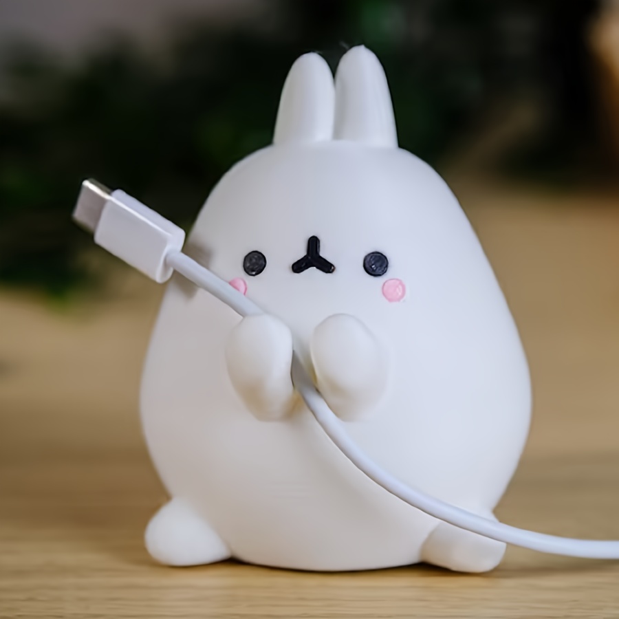 Image of 1pc Cute Rabbit Cable & Pen Holder - Desk With Ear-shaped Accessory For Cables, Ear Storage For Tech Gadgets, Cute Rabbit Pen Stand For,, Or Office Organization (compatible For Smartphones, Tablets)