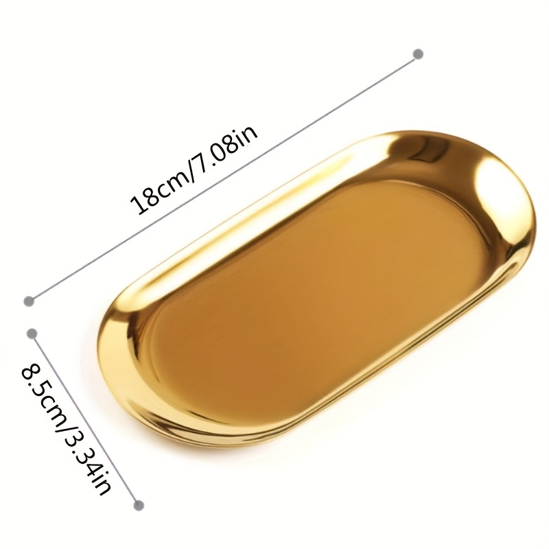 TEMU 1 stuks/2 stuks ovale sieraden opbergbak, gouden roestvrijstalen sieraden displaybak, voor thuisgebruik, Valentijnsdag cadeau, sieradenbakken