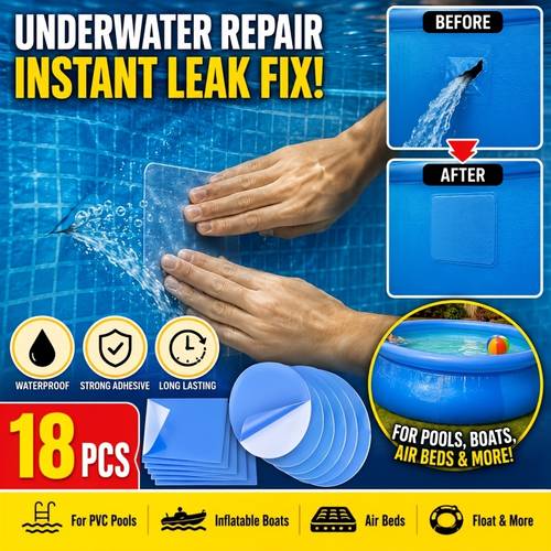18pcs underwater pool repair patch strong waterproof leak fix for pvc pools inflatable boats air beds float repair