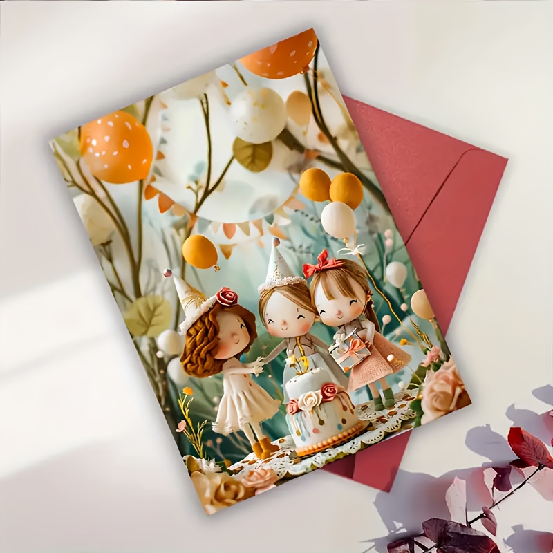Birthday Cards With Envelopes Are Ideal For Friendship And Birthday Celebrations, Party Gifts And Decorations