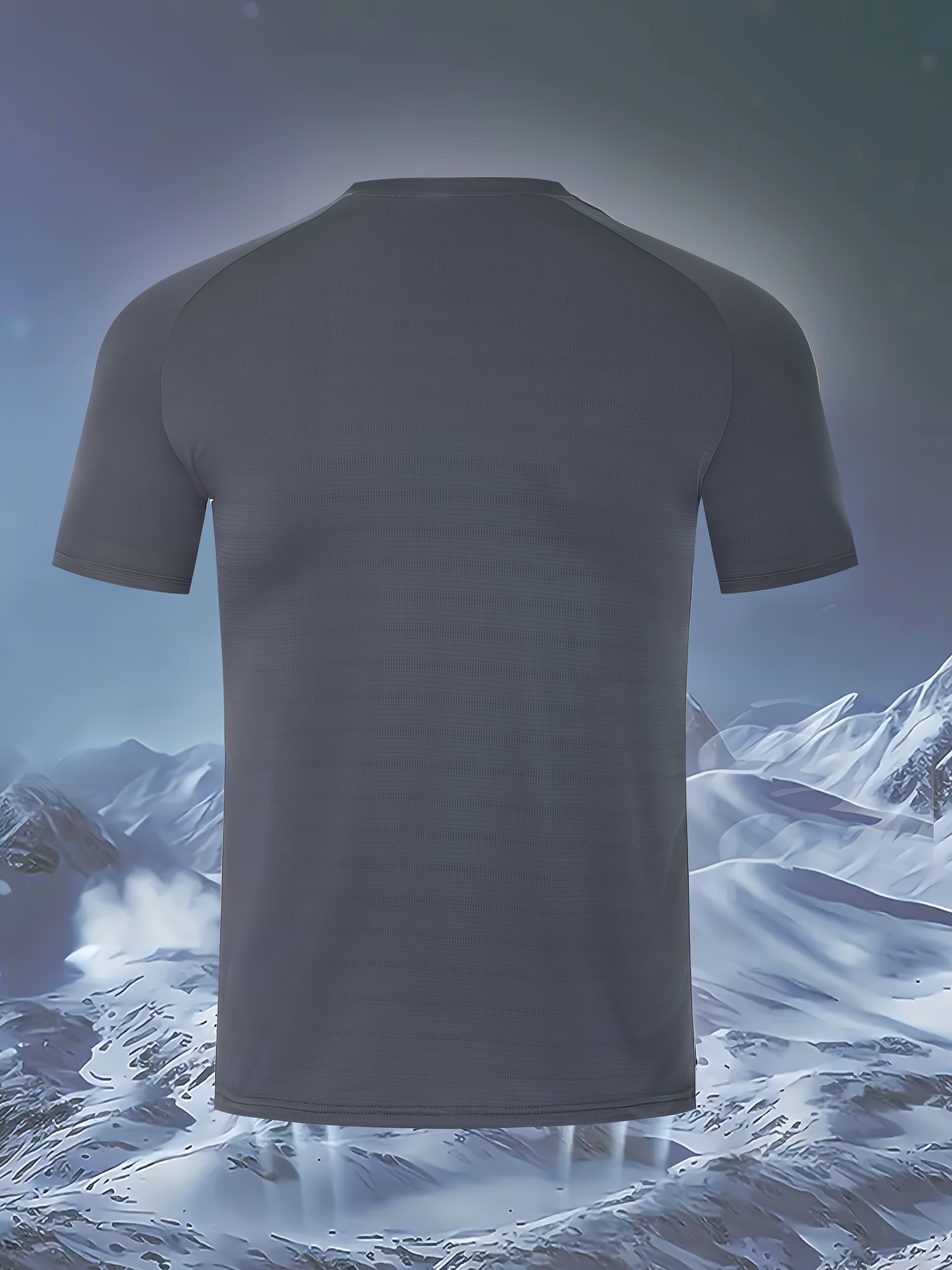 1pc Men's Ice Sliky Fiber T-Shirt with -7? Ice Feel Technology, Moisture-Wicking Quick-Dry High Elasticity Fabric, Breathable Gradient Mesh Design for Sports & Casual Wear - Black, All-Season Round Neck Short Sleeve Tee, Summer Activewear, Moisturewicking Fabric, High Elasticity Shirt