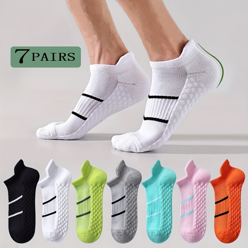 

5/7 Pairs Women's Athletic Running Socks, Breathable Cushioned Towel Bottom Sports Basketball Socks, Thickened Outdoor Socks