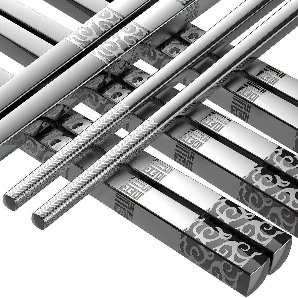 TEMU 304 Stainless Steel Chopstick Set (5 Pairs)