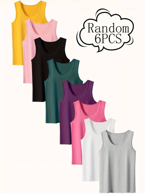 womens sleeveless tank tops random 6pcs set casual and breathable fit and versatile comfortable and stretchy