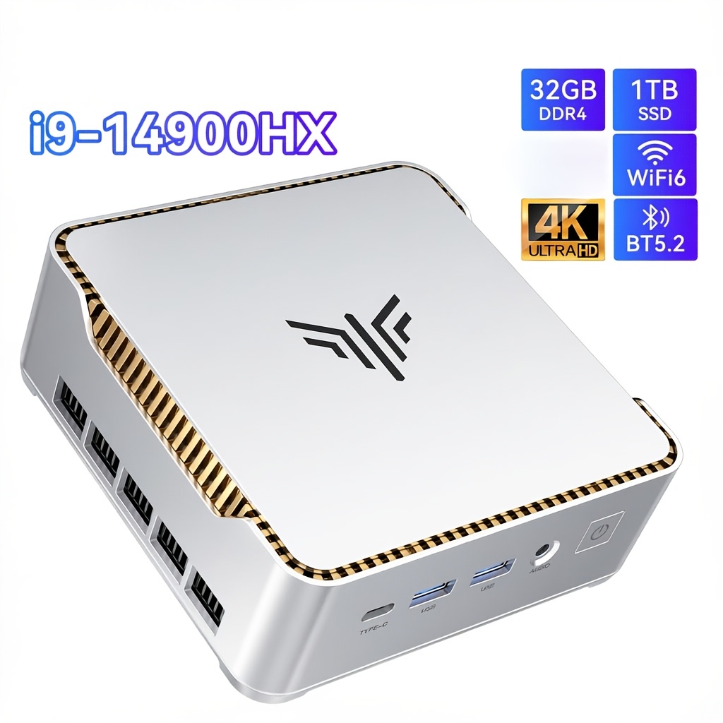 -14900hx Mini Pc (24 Cores/32 Threads, Up To 5.8ghz), 32gb Ddr4 3200mhz, 1tb Nvme Pcie4.0 Ssd, Triple 4k Display, Wifi 6e, Small Desktop Computer For Gaming/business