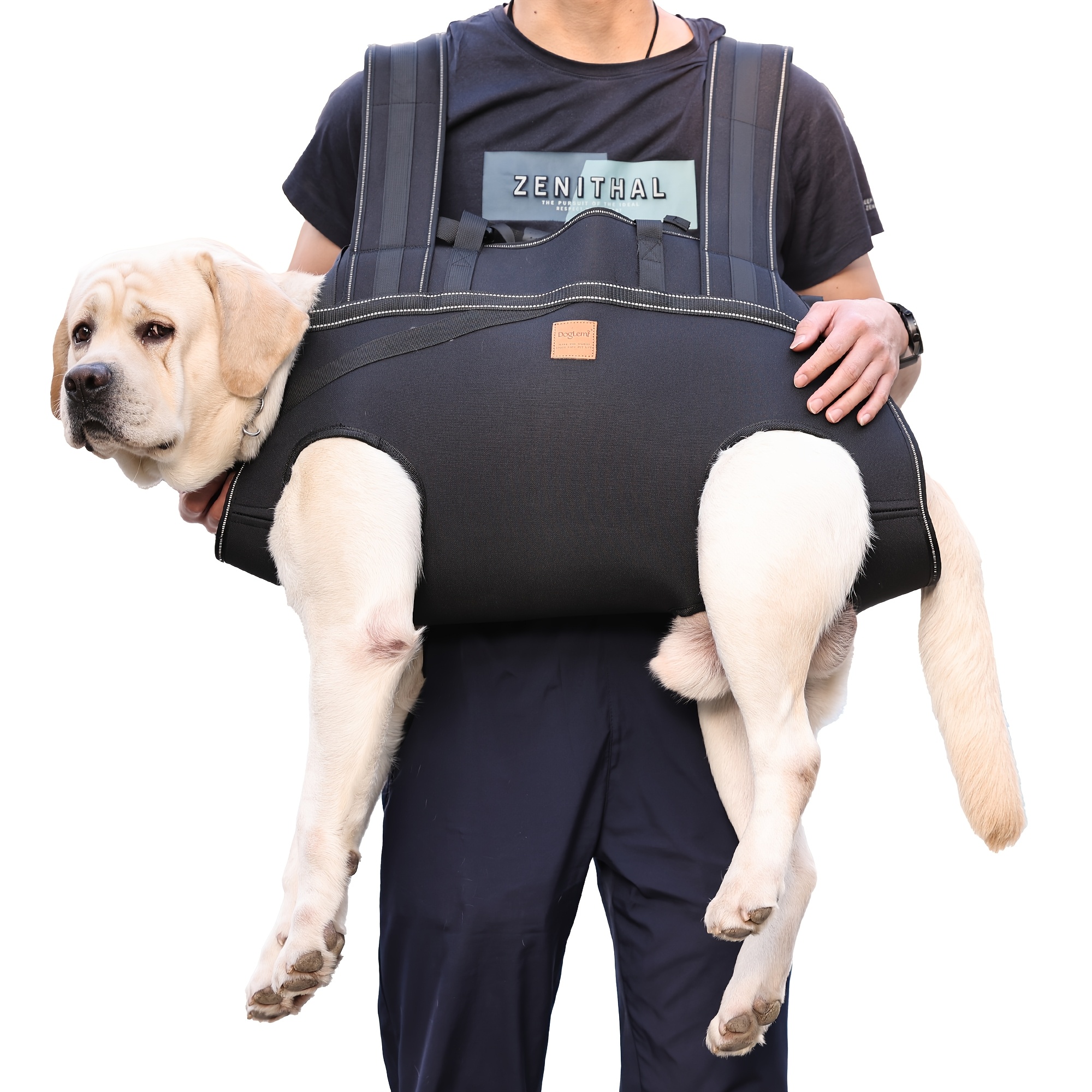 TEMU Dog Lift Harness Backpack Carrier For Large Dogs, Full Body Sling With Handle, Dog Harness For Joint Injuries, Arthritis, Ideal For Stairs,