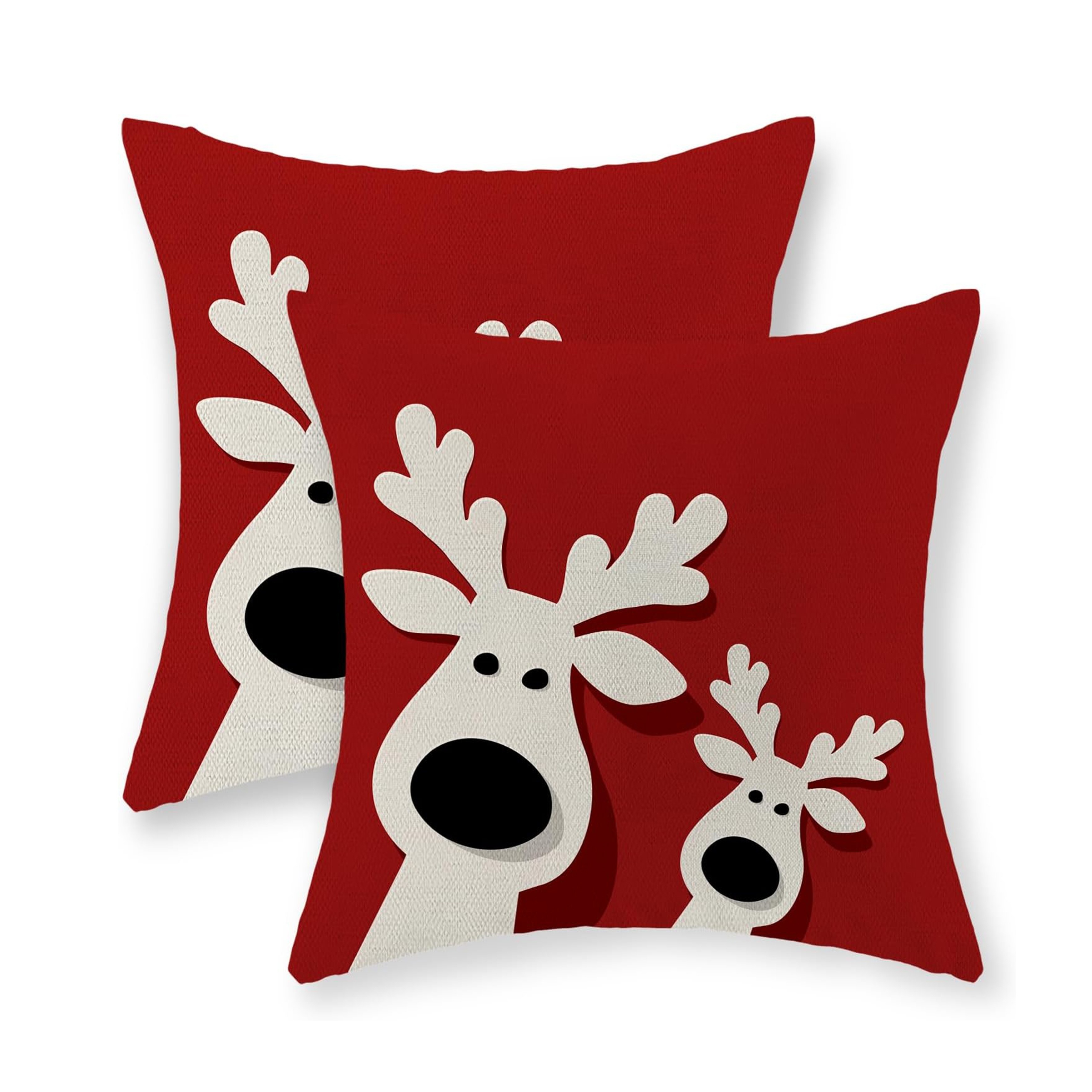 

2- Traditional- Christmas , , , Zippered Polyester Decorative Pillowcases For Types, , Elk Decor - Inserts