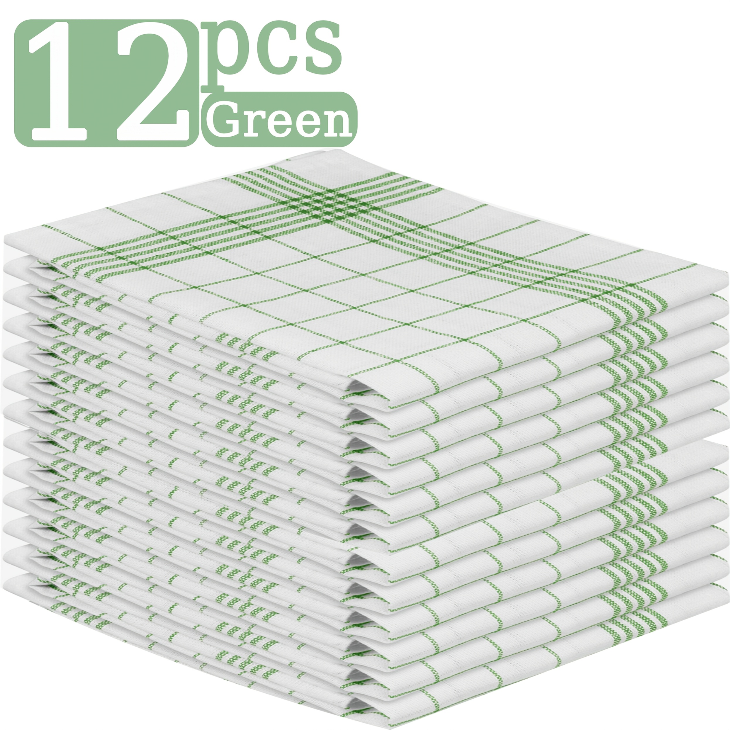 6/12Pcs Classic Plaid Dish Towel Scouring Pad