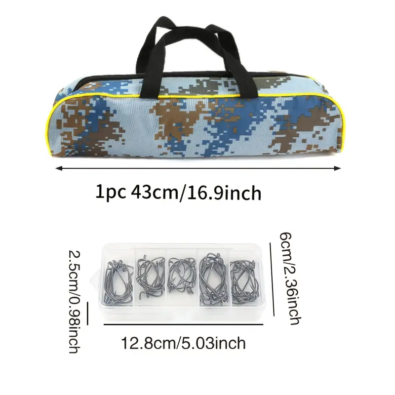 backpacking collapsible fishing reel with carry bag Allnice Durable Canvas Rod & Organizer Travel Case Bag- Holds 5 Poles & Tackle It is made from oxford fabric 130cm/150cm Three Layers Fishing Bag