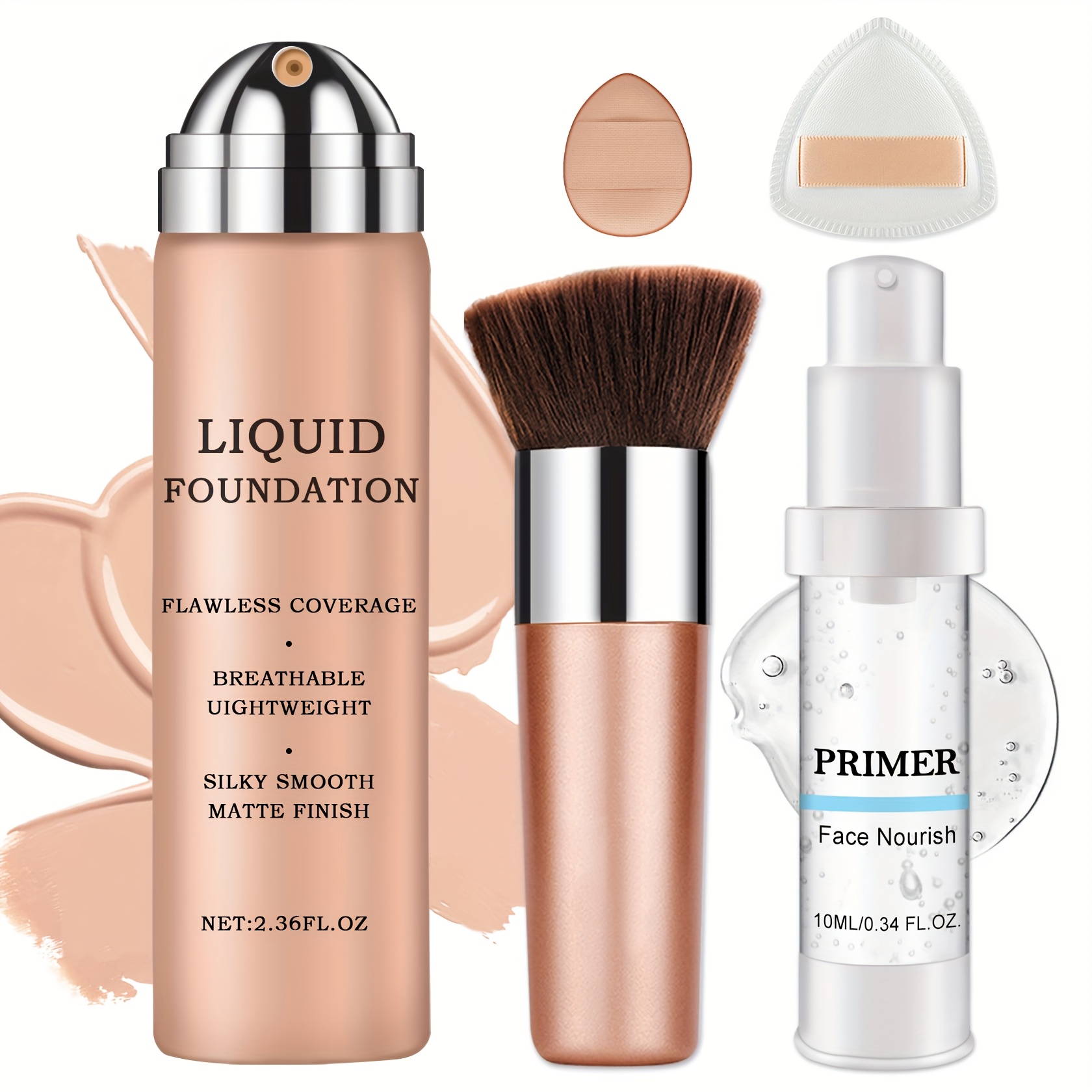 TEMU Liquid Foundation Full Coverage Foundation For Mature Skin, Long-lasting Effect