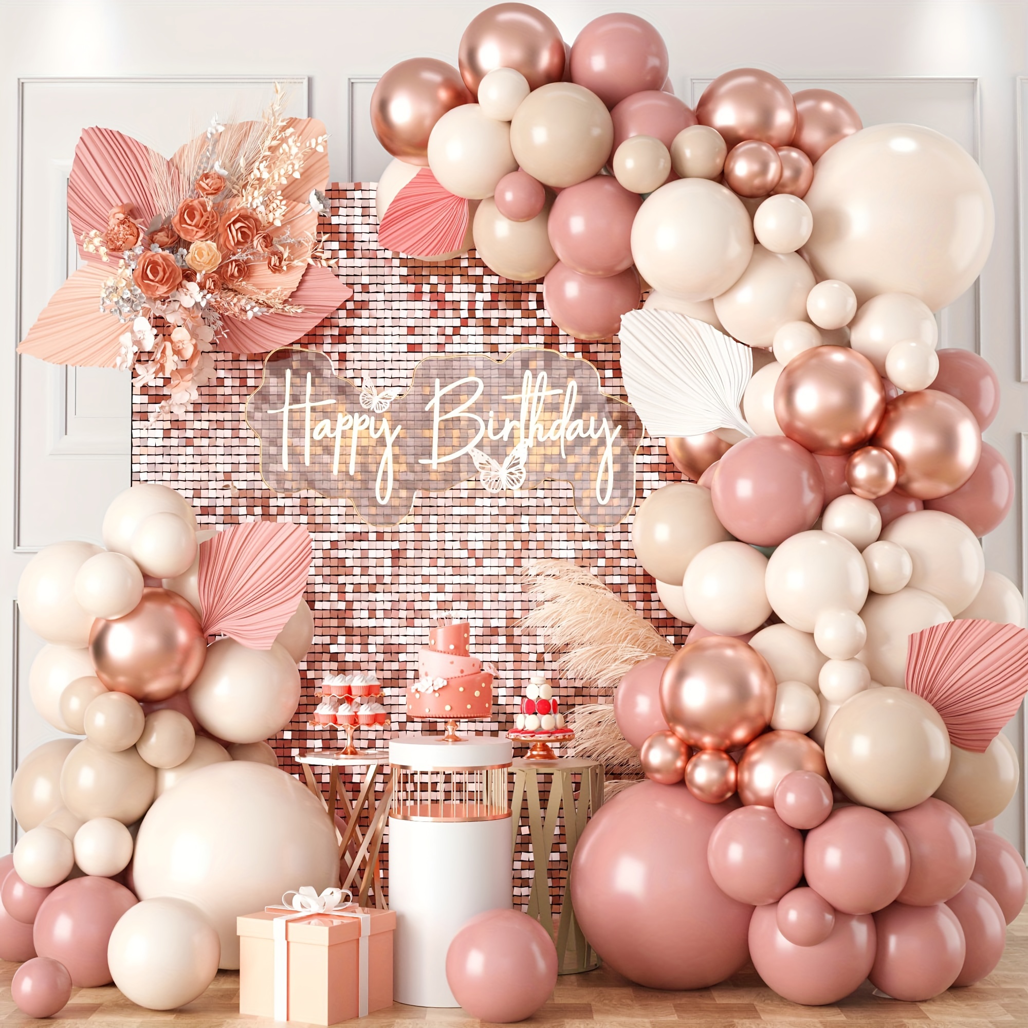 

94pcs Nude Balloon Arch Garland Kit. With Rose Golden Apricot Dusty Pink Latex Balloon Sand White Cream Balloon For Birthday Wedding Valentine's Day Bridal Shower Anniversary Bar Decoration