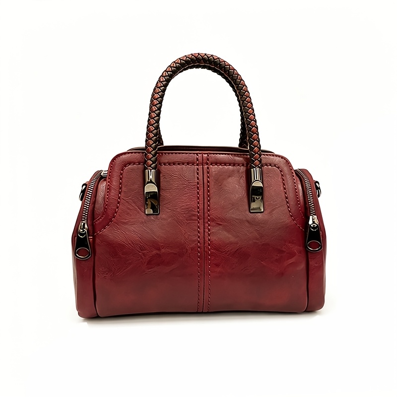 TEMU Elegant Vintage Genuine Leather Office Bag, Practical Large Capacity Multi-style Bag, Classic High-end Birthday Present Bag