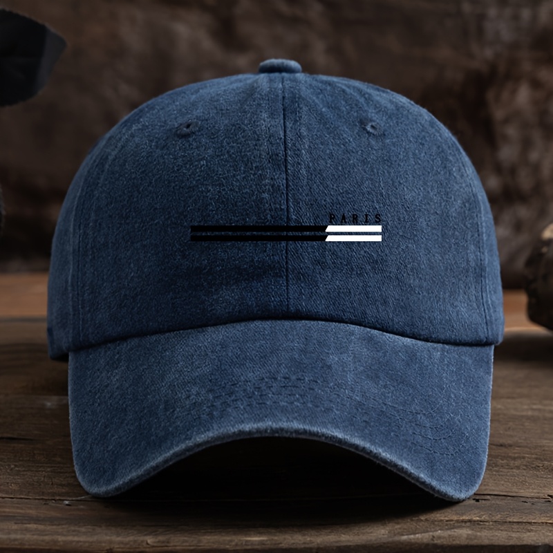 E-shop Herren Paris Letter Print Baseball Cap mit Paris-Thema '' & '' Buchstaben – Verstellbare Schirmmütze, Atmungsaktives Textilgewebe, Ideal für