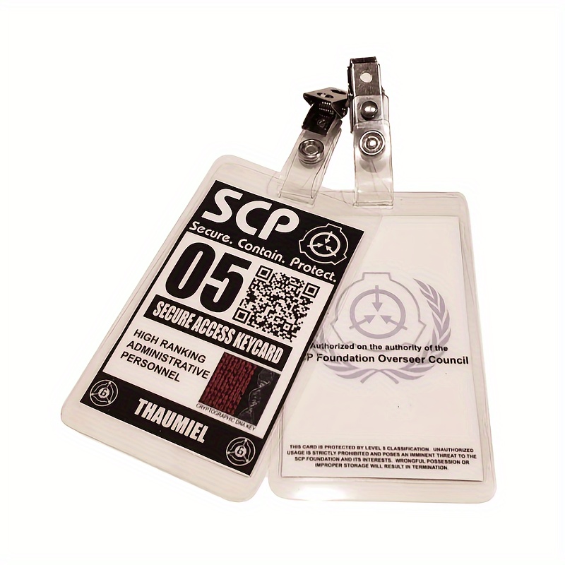 

1/3pcs Scp Foundation Cosplay Accessory Kit - Authentic Key & Id Set Name Tag For -playing