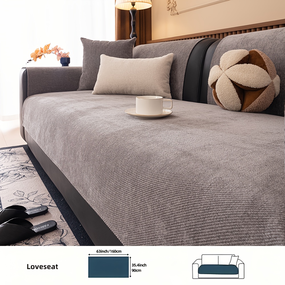 TEMU 1pc Of Universal Sofa Cushion For , A Easy Pet-proof And Anti-slip Sofa Cover, A Cat Scratch-resistant Sofa Protector Suitable For L-shaped