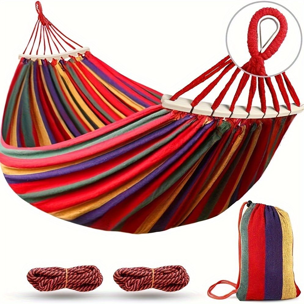 TEMU 2 Person Double Camping Hammock Chair Bed Outdoor Hanging Swing Sleeping Garden