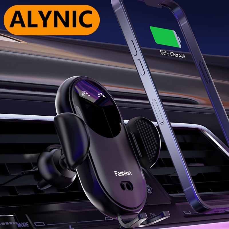 

1pc Alynic Car Wireless Charger Mount, Automatic Clip Retraction, Usb Type-c, Smart Induction, Infrared Sensor, Fast Charging Phone Holder For /15/14/13/12, ≤36v Operating Voltage, No Battery Required