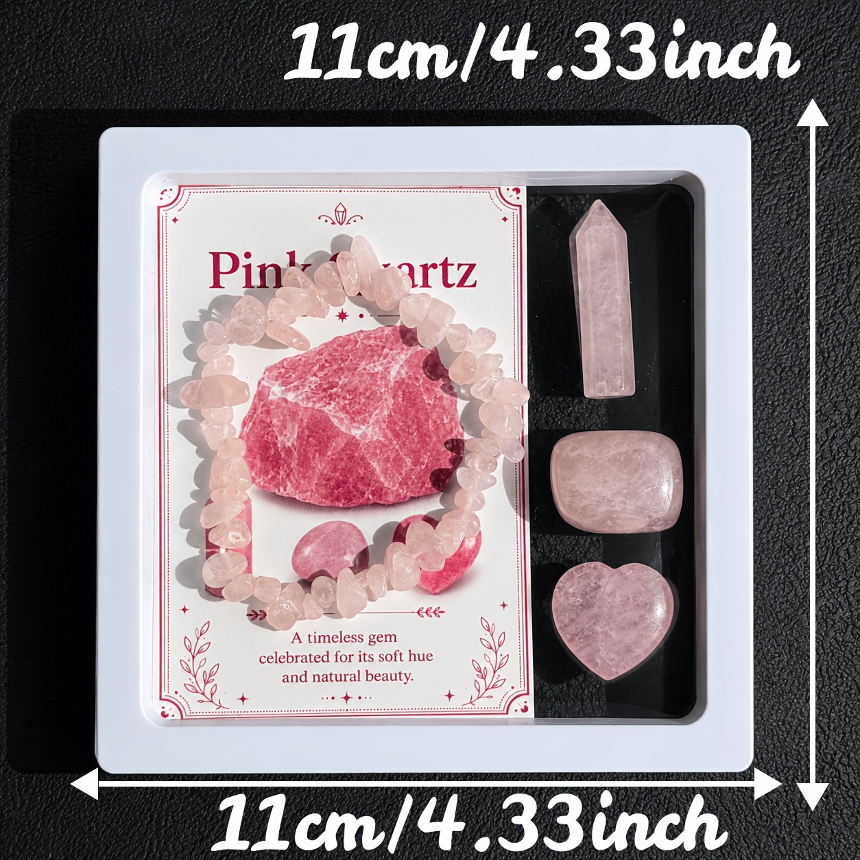 6pcs Bohemian Style Natural Crystal Chips Pink Quartz Bracelet Set
