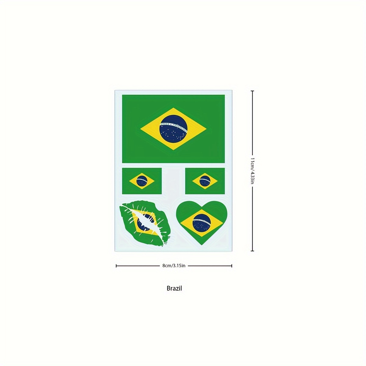 1pc Of Temporary Tattoo Sticker With Brazilian , Suitable For Sports Competitions, Games, And Temporary Application On , Face, Or Body