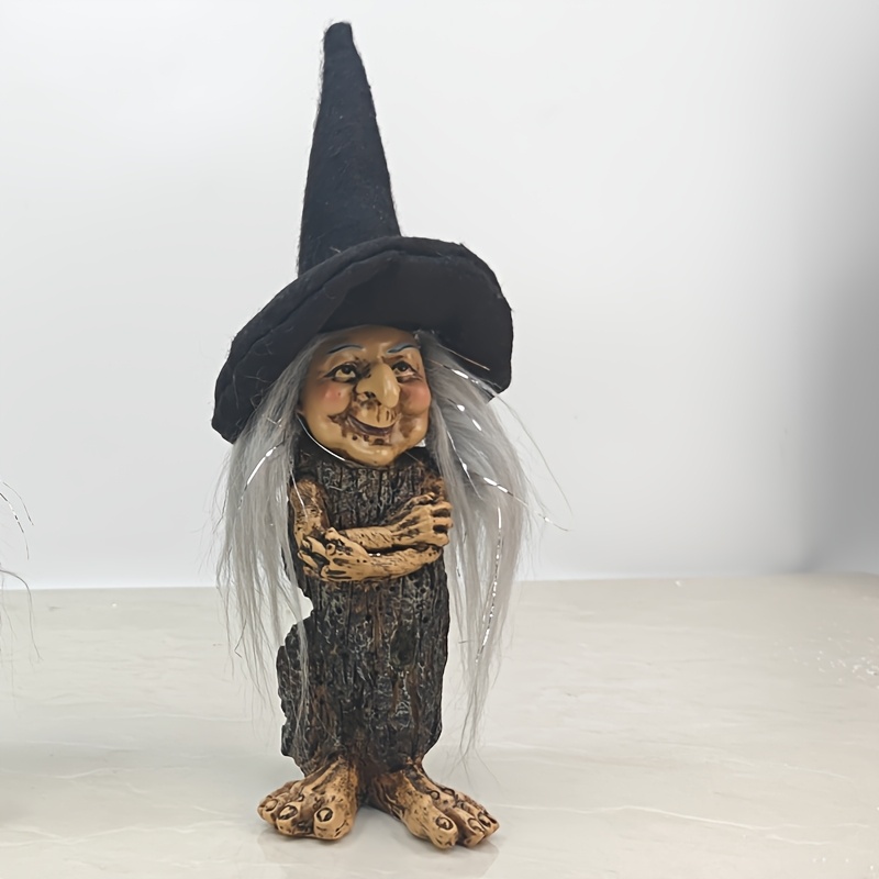TEMU Collectible Figurines, Witch Resin Decorative Small Statues, Suitable For Bedroom, Living Room, Entrance, Haunted House Decor, Halloween