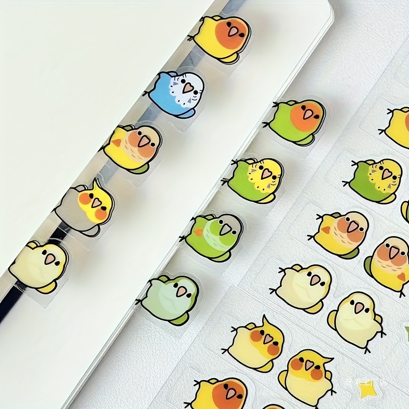 TEMU 80pcs/4-sheet Fashion Parrot Index Stickers, Decorative Bookmark Tabs For Organizing, Journaling, Decorative Stickers, Art Labels, Permanent