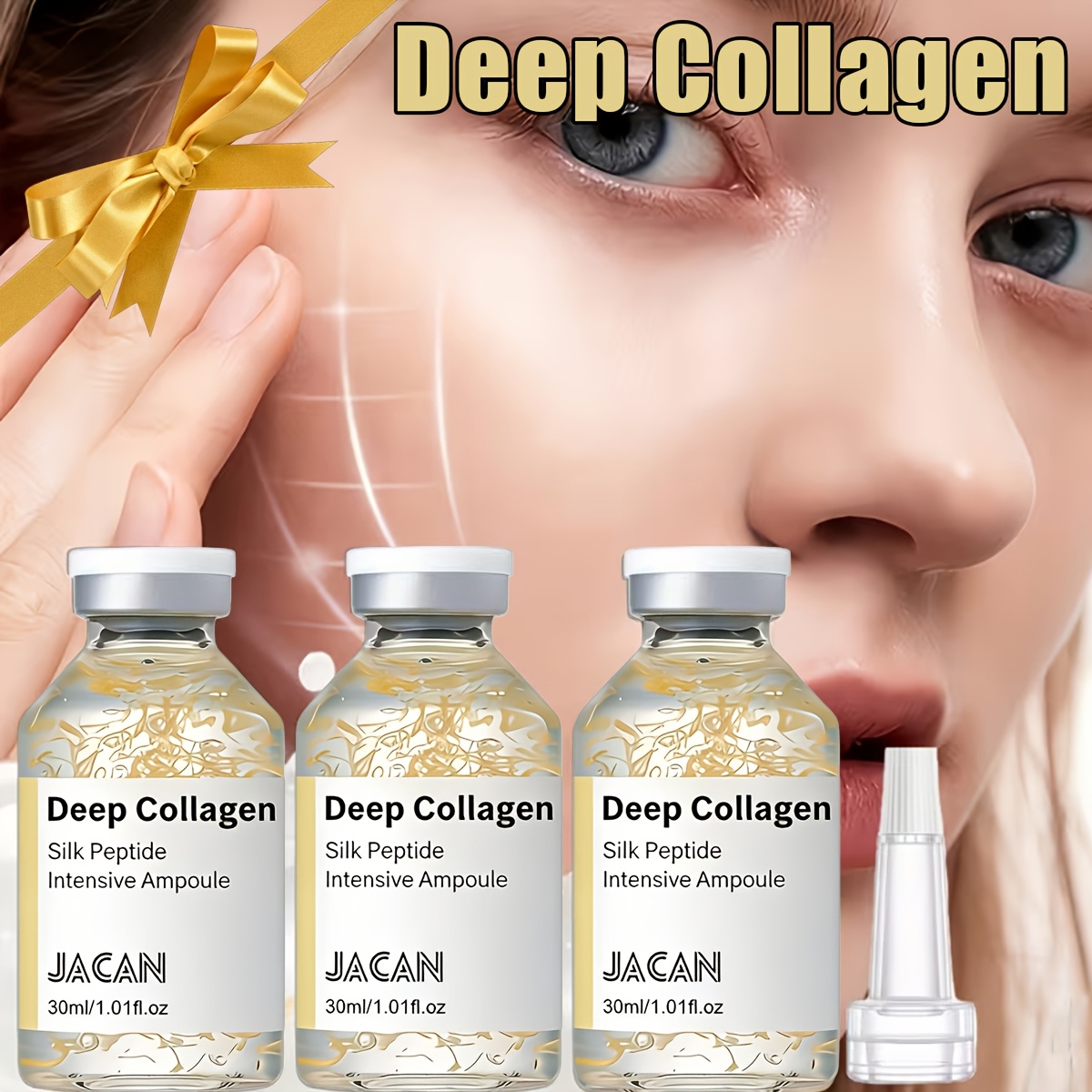 3pcs deep collagen     lifting ampoule with collagen and 30     tightening and firming 72h hydration making     and healthy