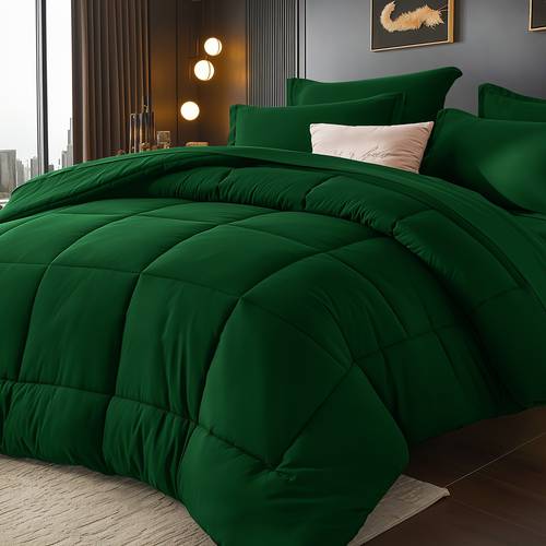 5 7pcs luxurious checkered comforter soft microfiber lightweight breathable and bed in a bag for with comforter flat sheet fitted sheet and pillowcases bed in a bag queen and king size