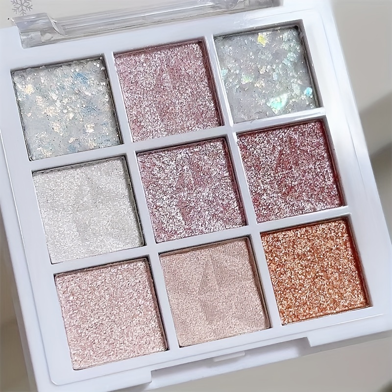 Snowflake Broken Glitter 9 color Eyeshadow Palette - Temu