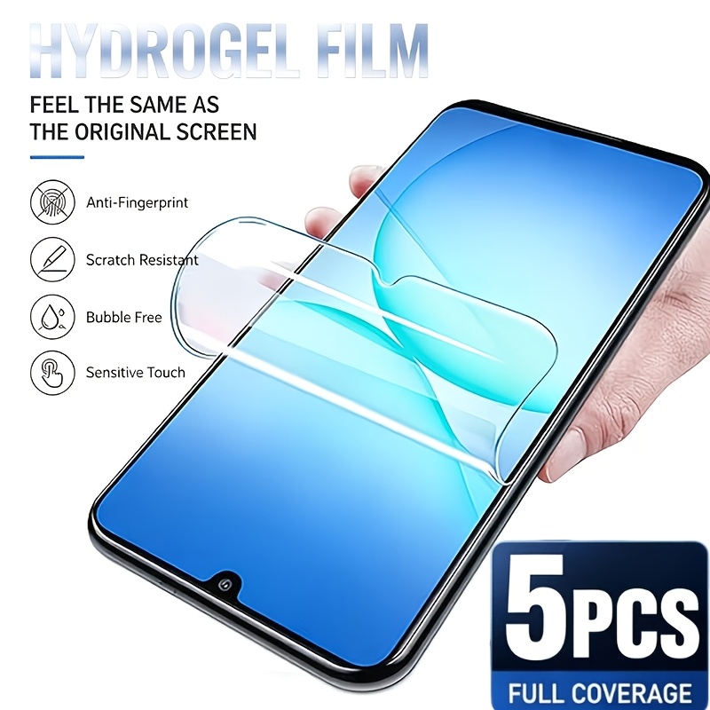 TEMU Lot de 5 protections d'écran en hydrogel HD, film de -rayures, compatible avec les modèles de la série for Galaxy