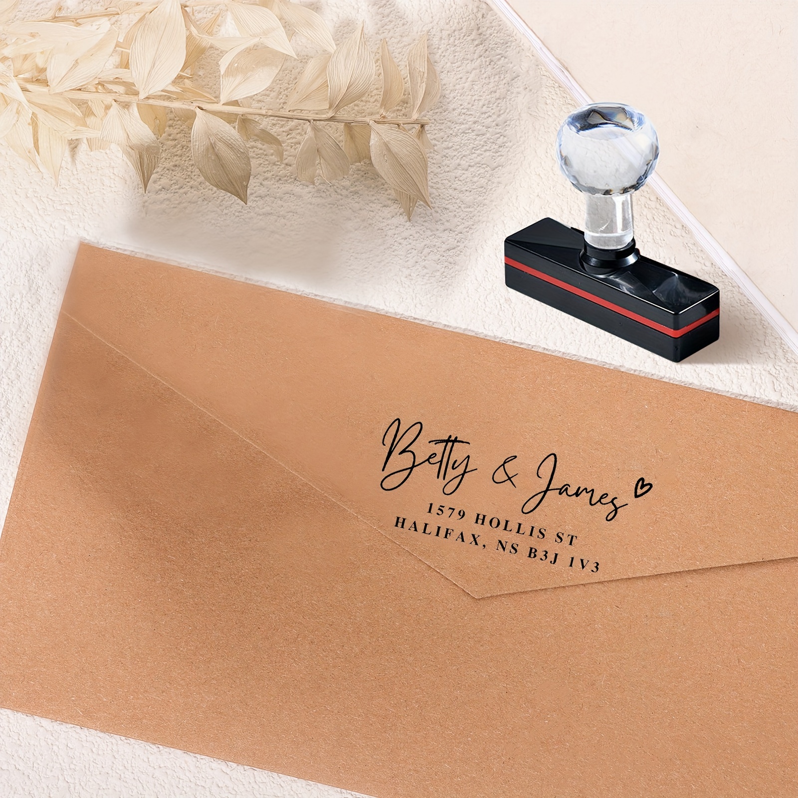 

Custom Name & Address Stamp - Wedding Invitations, Envelopes & Diy Crafts - Ideal Gift Packaging Seal