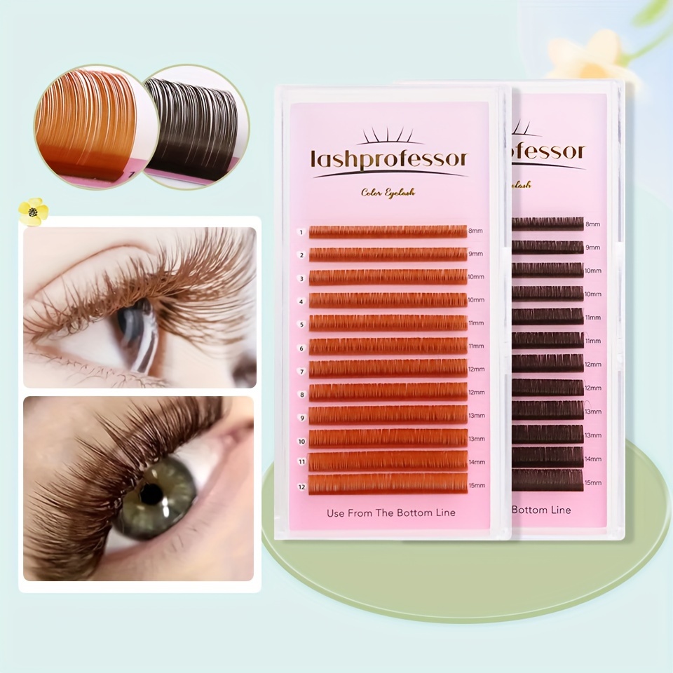 

Luxurious Dark Brown & Light Brown Individual Eyelash Extensions - Soft, Natural Silk False Lashes With Volume C/d/cc/dd Options