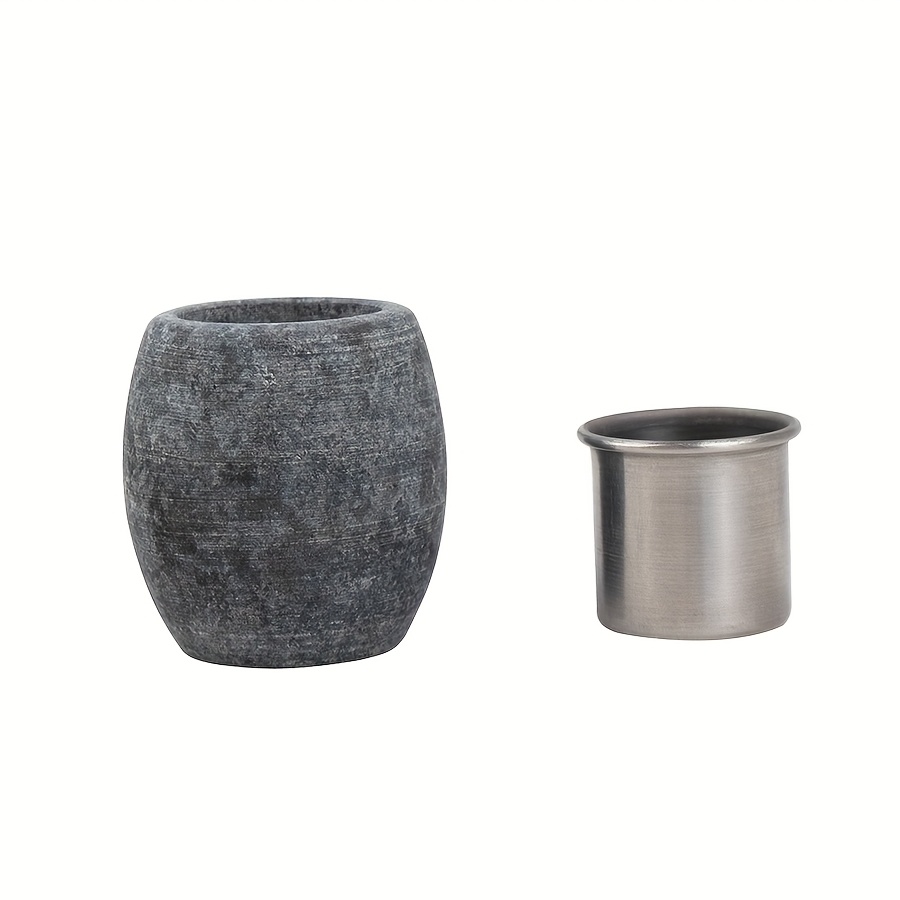 1pc Natural Granite Sauna Aromatherapy Stone Cup, Round Essential Oil Holder For Spa And Sauna Room - Fenridan, Aromatherapy Accessories