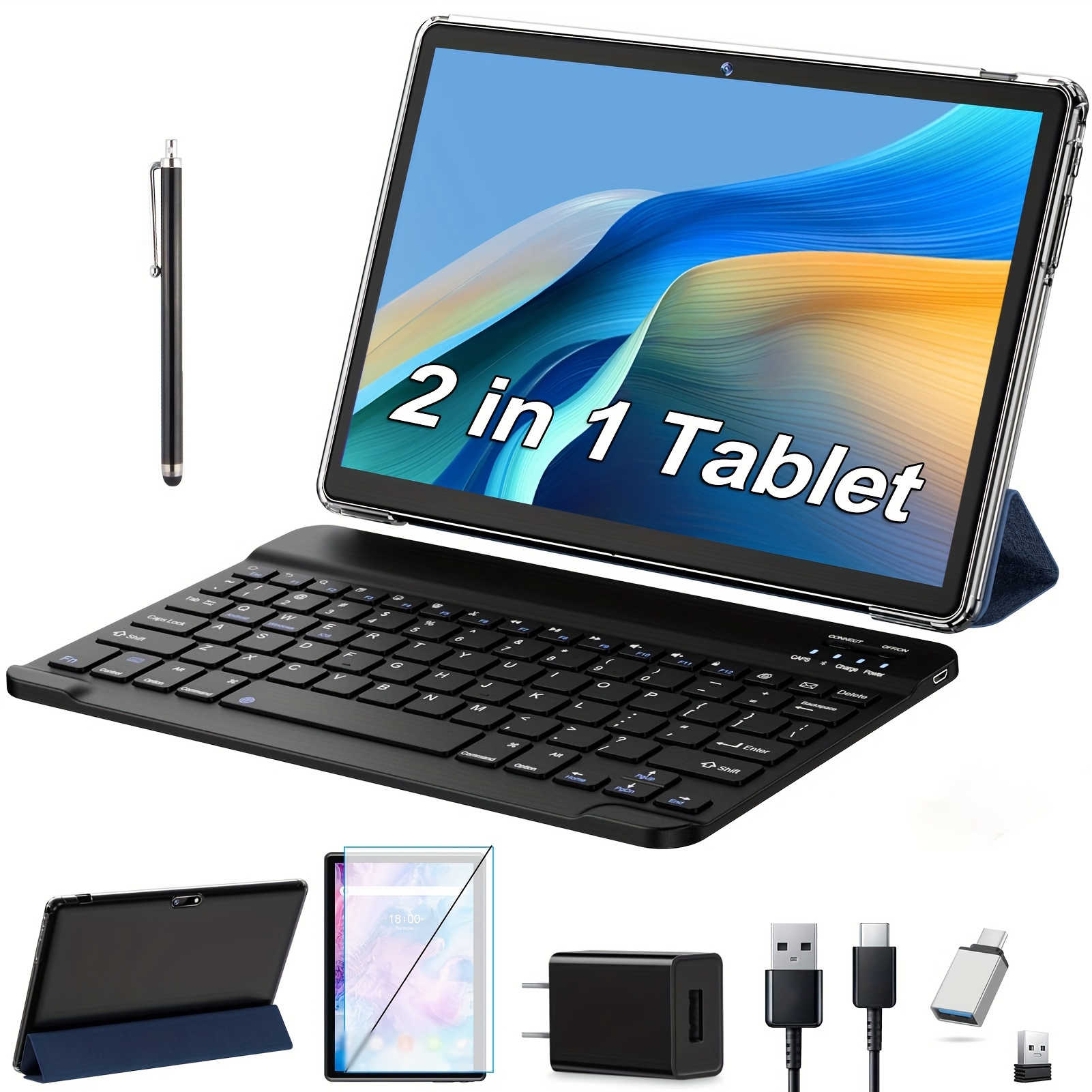 

2024 Tablet 10 , Tablet , 2 In 1 Tablet , 64gb Rom + (4+4virtual)gb , 128gb , 5g , Gps, 1280 * 800 Hd Display