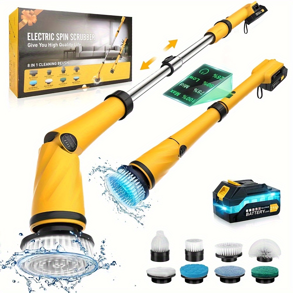 

, For Cleaning, 1200 Rpm , 50inch Long Cleaning 2000mah Battery 8 Brushes