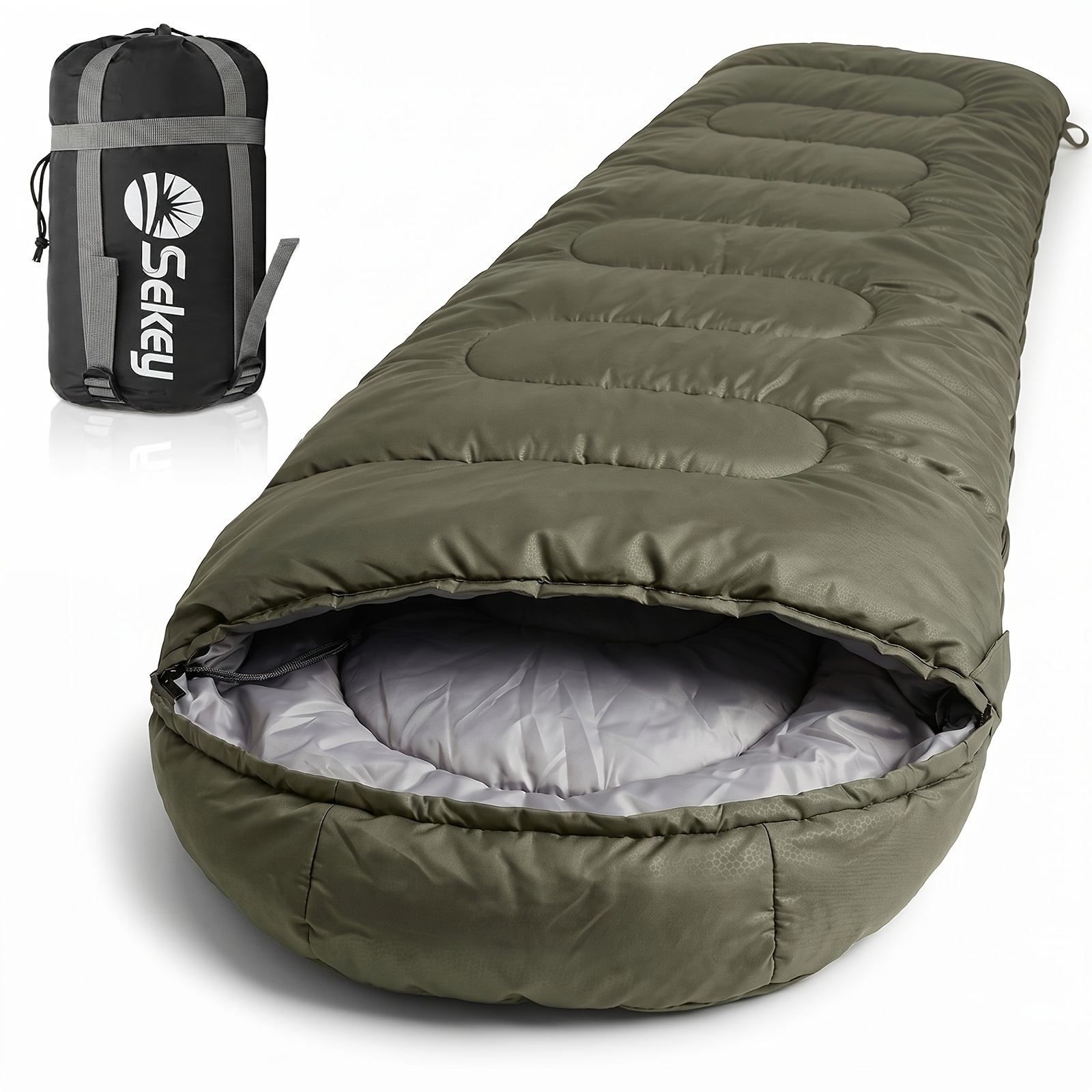 3-season Blanket Camping Sleeping Bag ( Used As A Blanket), With Separate Foot Ventilation And Anti-pinch Zip, Temperature Range 10°c To 20°c, For Camping, Hiking, Backpacking, And Outdoor Activities